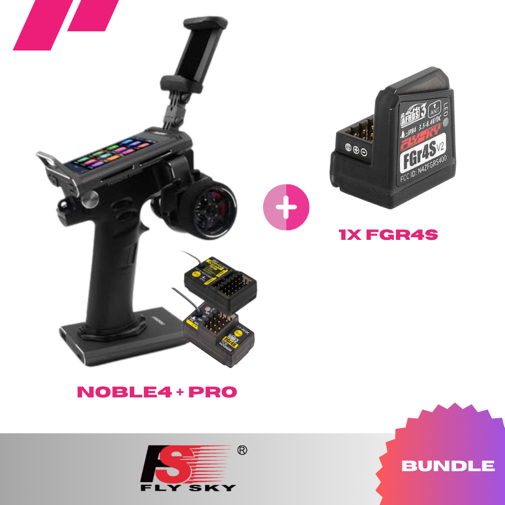 Flysky Noble NB4-Pro+ Sender mit 2 Empfänger + 1x FGr4S Empfänger (Bundle) - RCXX - RC Racing Shop | RC Models | Tuning & Spare Parts for Professionals