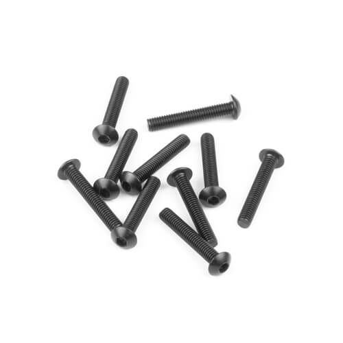 Tekno M3x18mm Button Head Screws (black, 10pcs) - TKR1408