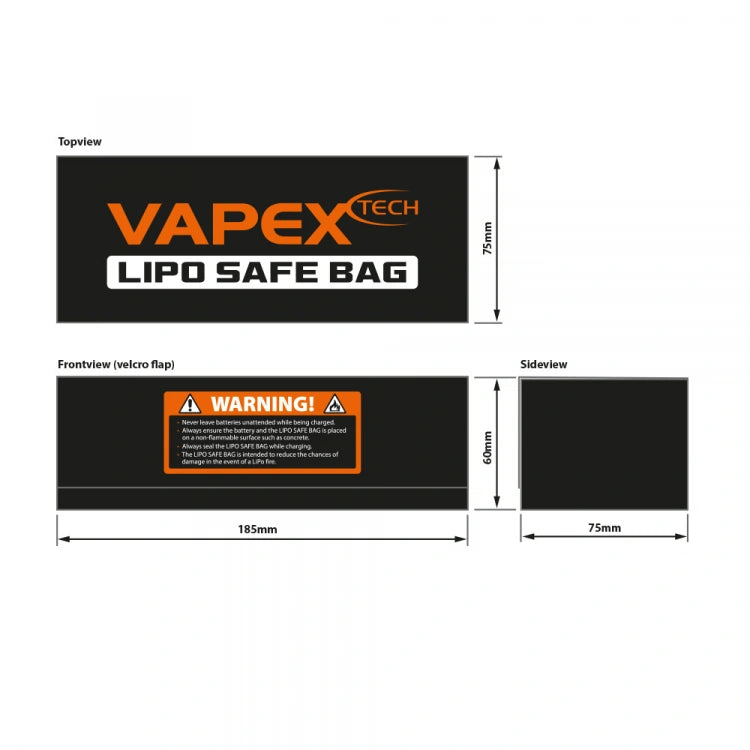 Vapex LiPo-Safe Bag-C (185×75×60 mm) - VPLIPOBAGC - RCXX - RC Racing Shop | RC Models | Tuning & Spare Parts for Professionals