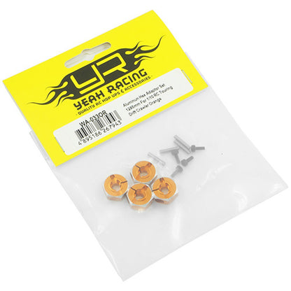 Kit d'adaptateurs hexagonaux en aluminium 12x6 mm pour crawler RC 1/10 Touring Drift Orange