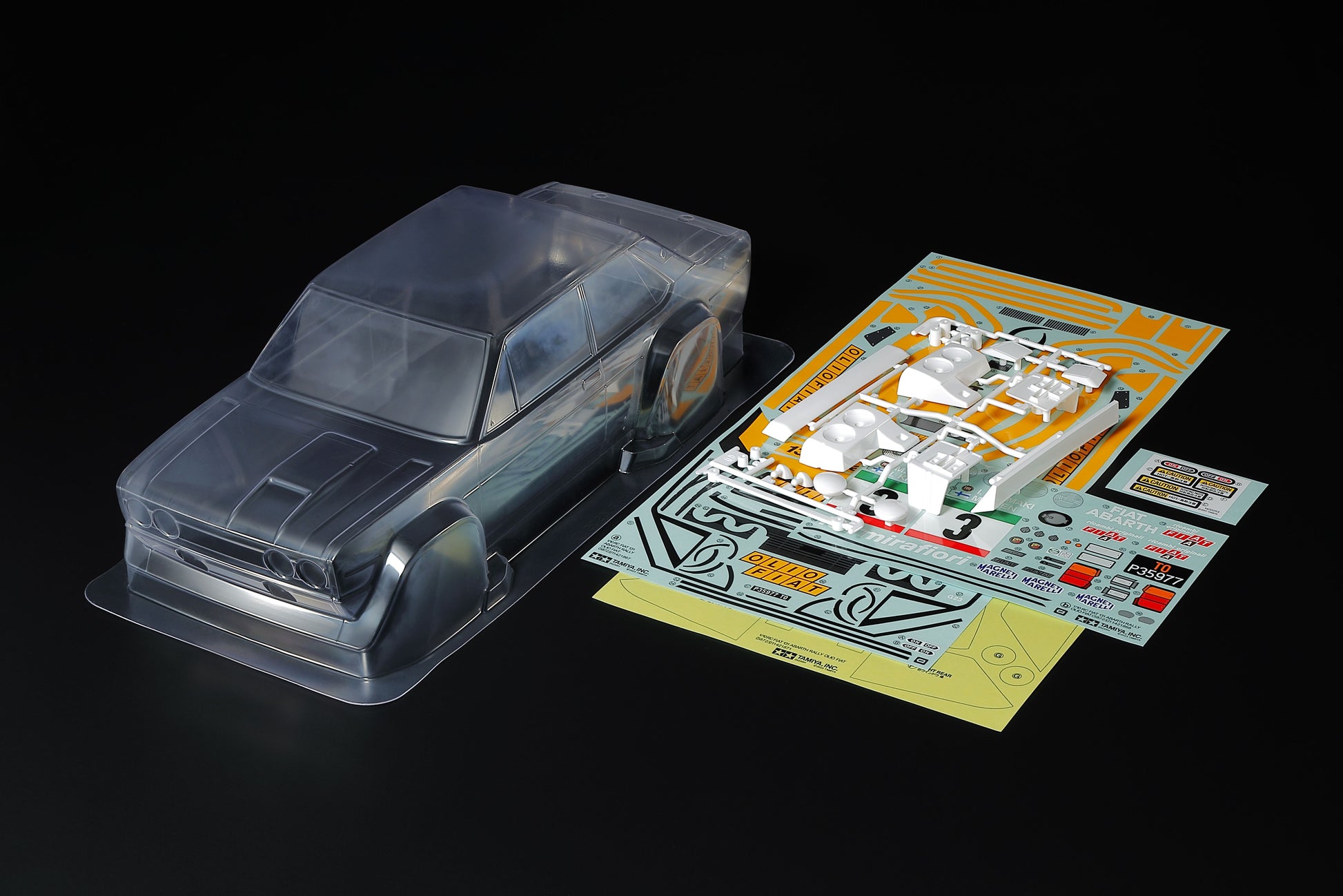 Tamiya 1/10 RC Fiat 131 Abarth Rally Olio Fiat Body Parts Set - RCXX - RC Racing Shop | RC Models | Tuning & Spare Parts for Professionals