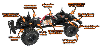 DF-Models DF-4S Crawler - silber - mit Licht - RTR - RCXX - RC Racing Shop | RC Models | Tuning & Spare Parts for Professionals