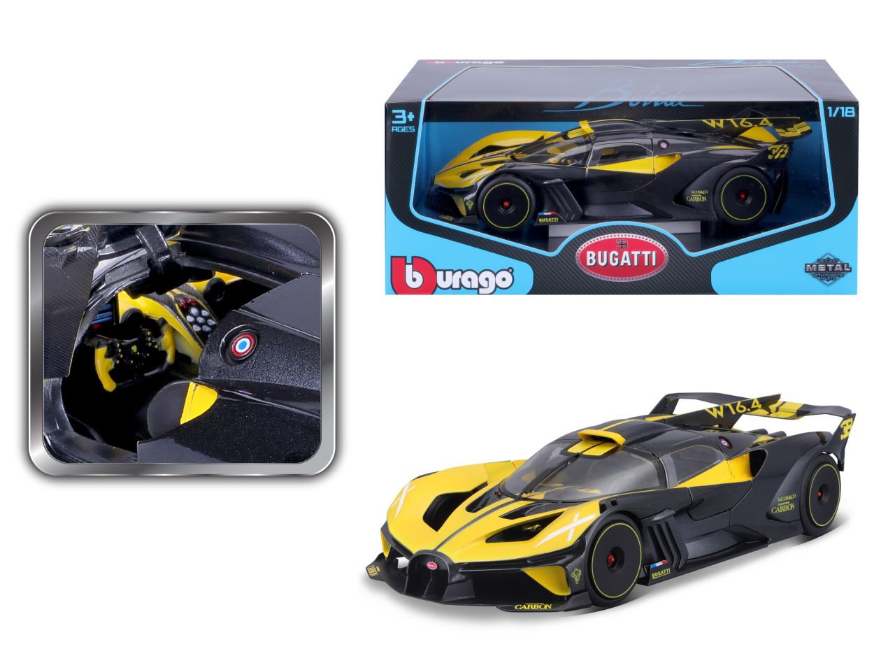 Bugatti Bolide 1/18 gelb - RCXX - RC Racing Shop | RC Models | Tuning & Spare Parts for Professionals