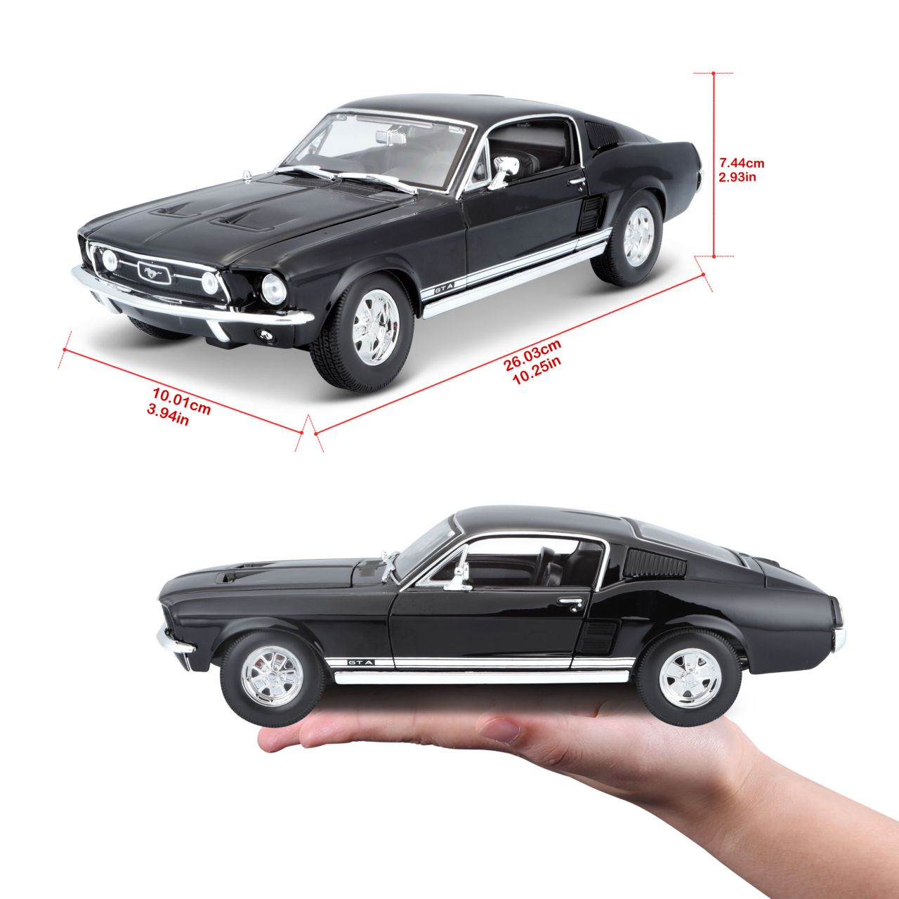 Ford Mustang 1967 1/18 schwarz - RCXX - RC Racing Shop | RC Models | Tuning & Spare Parts for Professionals