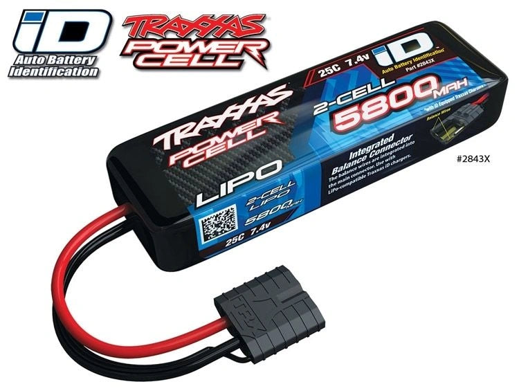 LiPo Akku 2S 7.4V 5800mAh – 25C mit Traxxas iD™-Anschluss - 2843X - RCXX - RC Racing Shop | RC Models | Tuning & Spare Parts for Professionals