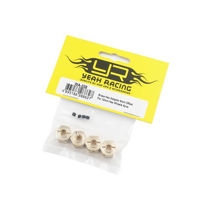 Brass Hex Adapter 9mm Offset 7.8g each For 12mm Hex Wheels 4pcs - WA-038