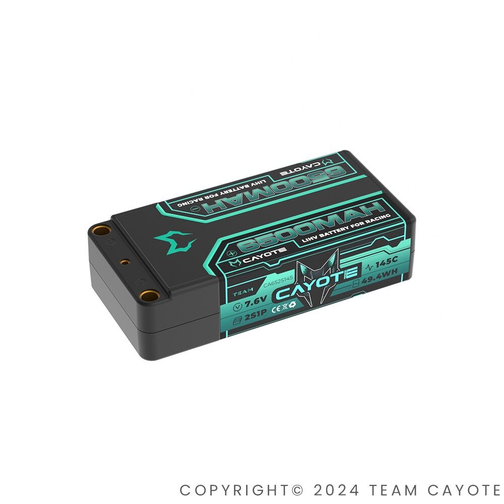 CAYOTE Racing 6500mAh 2S Shorty LiPo Akku 7,6V 145C 228g - 652S145 - RCXX - RC Racing Shop | RC Models | Tuning & Spare Parts for Professionals
