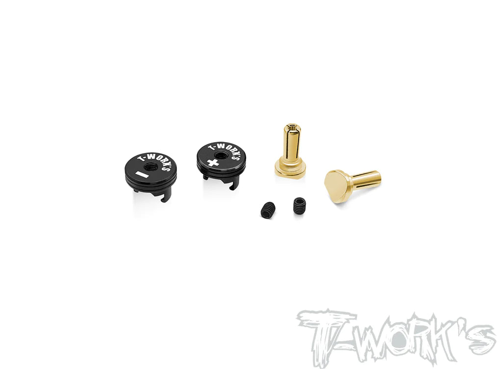 T-Works EA-040-4-BB Polarity Heatsink Connector 4mm (2) - Black/Black - RCXX - rc racing for professionals