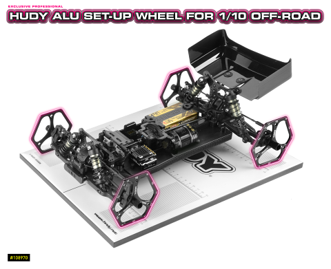 Hudy Setup Wheels for 1/10 Offroad (4) - H108970 - RCXX - rc racing for professionals