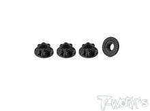 T-Works TA-155BK 7075-T6 Light Weight Serrated M5 Wheel Nut (4) - Black - RCXX - rc racing for professionals