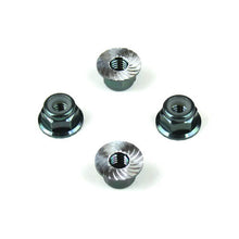 Tekno M4 Locknuts (aluminum, flanged, serrated, black, 4pcs) - TKR1213