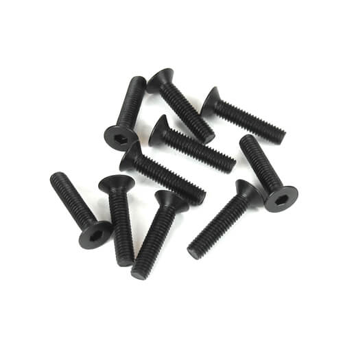 Tekno M3x14mm Flat Head Screws (black, 10pcs) - TKR1325