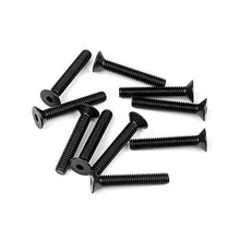Tekno M4x25mm Flat Head Screws (black, 10pcs) - TKR1350