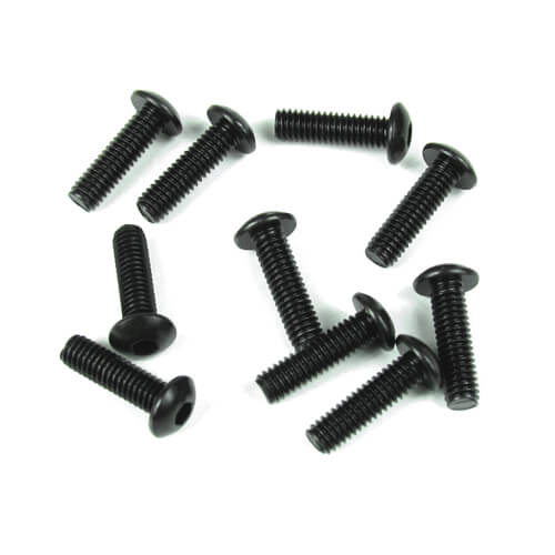 Tekno M4x12mm Button Head Screws (black, 10pcs) - TKR1444