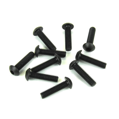 Tekno M4x16mm Button Head Screws (black, 10pcs) - TKR1447