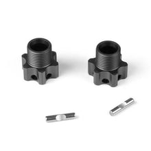Tekno Wheel Hubs (+4mm, lightened, gun metal ano, w/pins, 2pcs) - TKR5071E