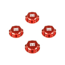 Tekno Wheel Nuts (T Logo, 17mm, serrated, red ano, M12x1.0, 4pcs) - TKR5116BR