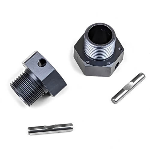 Tekno Wheel Hubs (+3mm offset, 17mm, gun metal ano, w/pins, 2pcs) - TKR9675