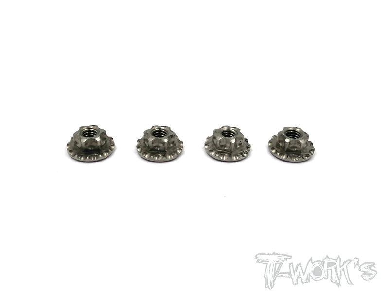 T-Works TP-034 64 Titanium Light Weight large-contact Serrated M4 Wheel Nuts (4) - RCXX - rc racing for professionals