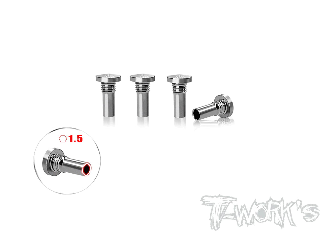 T-Works TP-800R-E 64 Titanium Linear Spring screw for Awesomatix A800R - 4pcs. - RCXX - rc racing for professionals