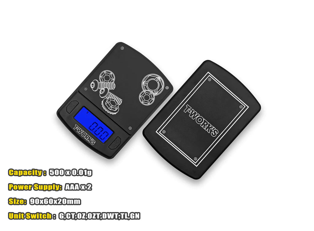 T-Works TT-101 Precision Weight Scale - Max 500g, increment 0.01g - RCXX - rc racing for professionals