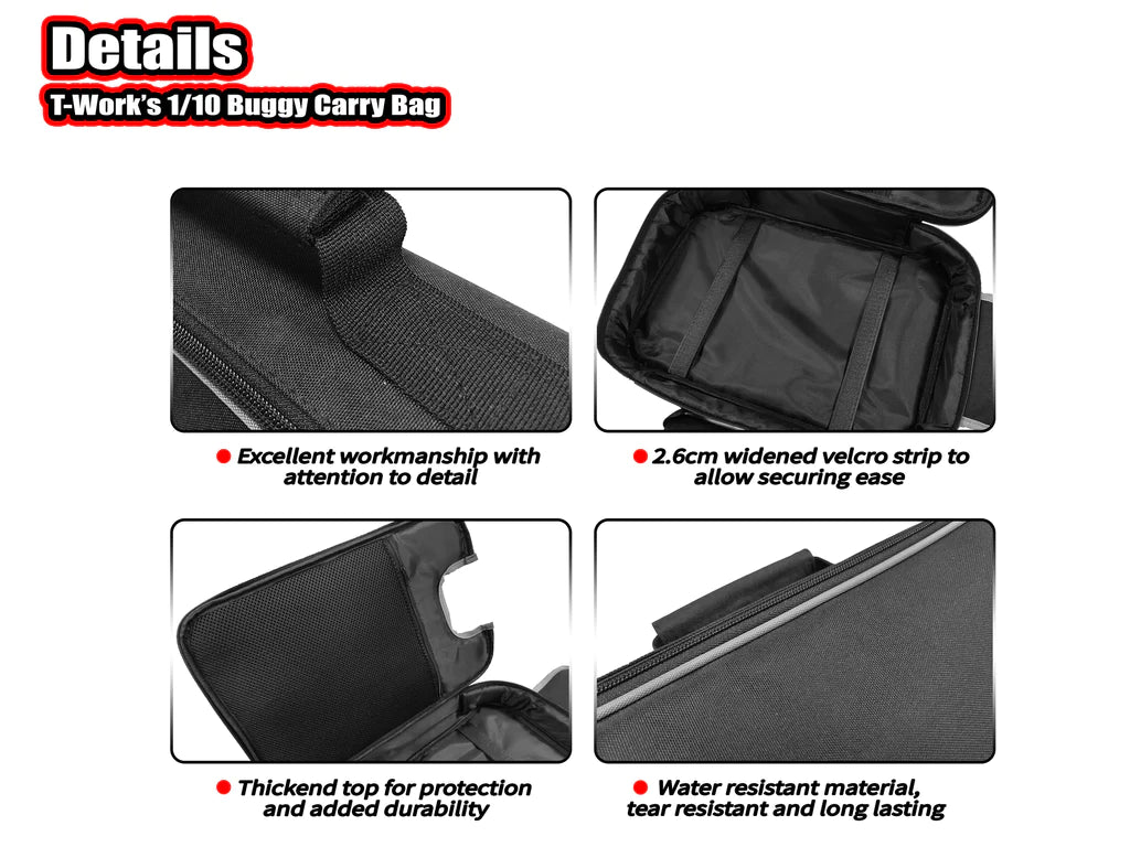 T-Works TT-110-C T-Work's 1/10 Buggy Carry Bag (1) - RCXX - rc racing for professionals