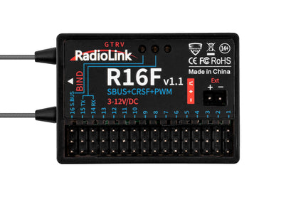 Récepteur RadioLink R16F 2,4 GHz 16 canaux FHSS avec télémétrie - 1RL0150