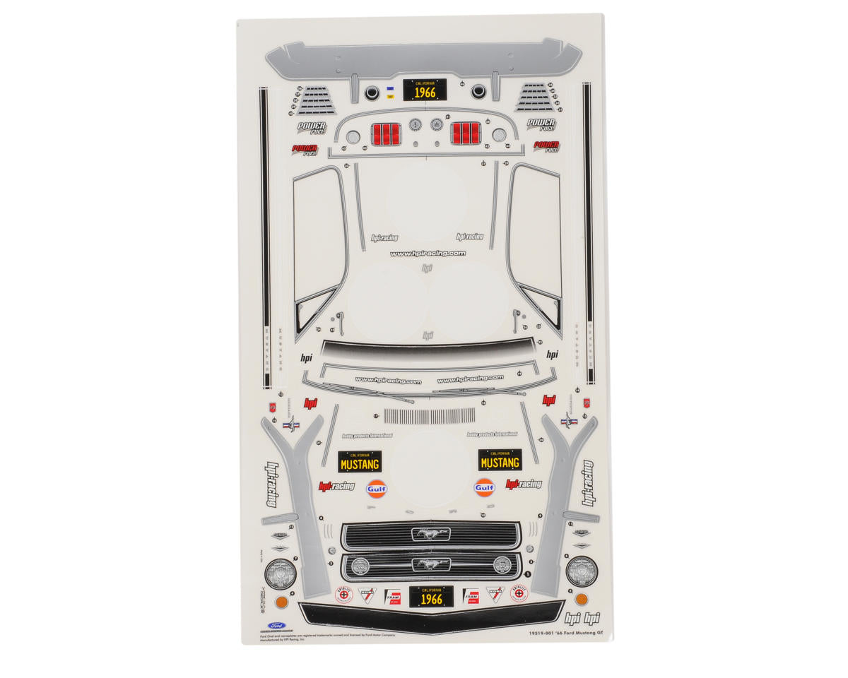 HPI 1966 Ford Mustang Gt Clear Body (200 mm)